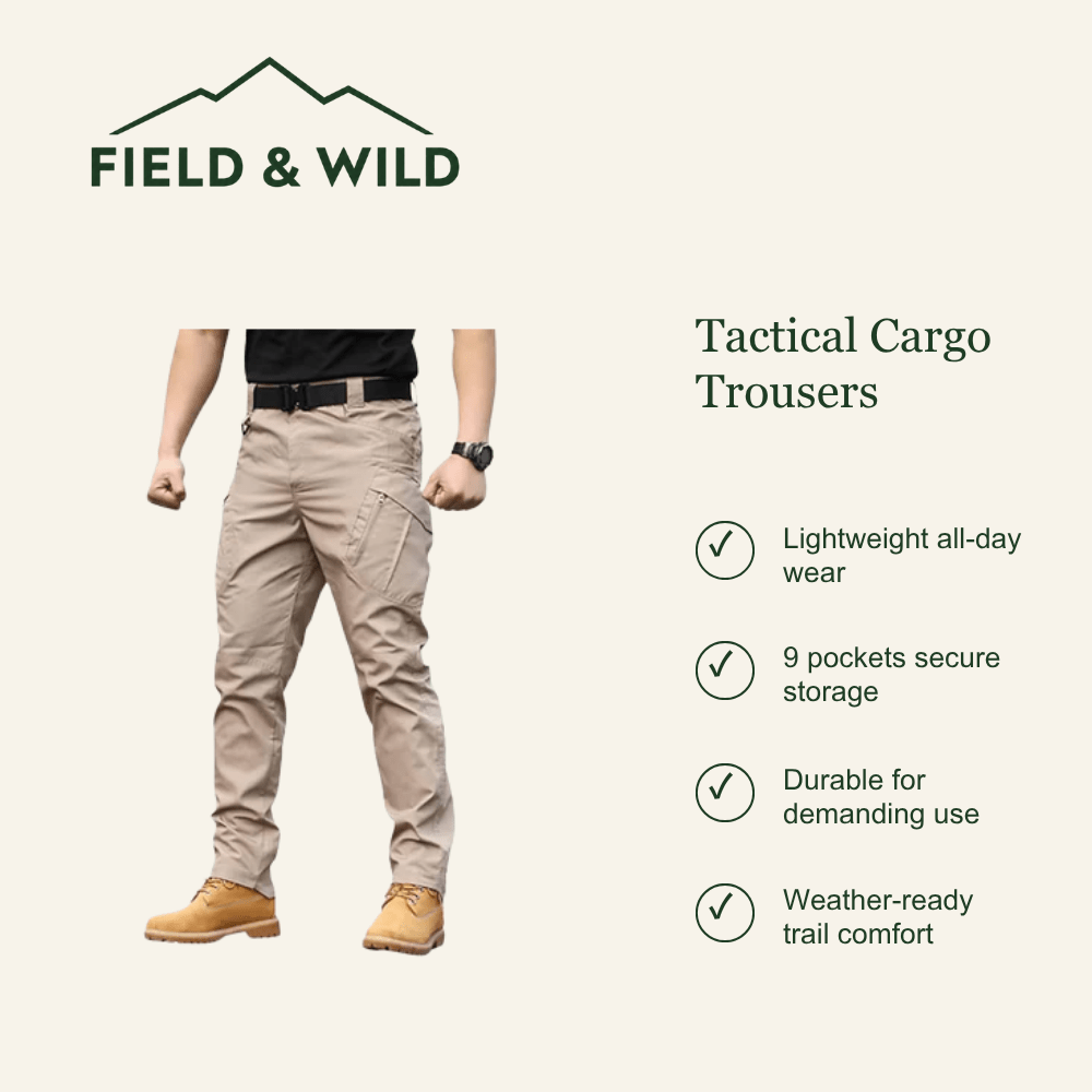 Tactical Cargo Trousers – Lightweight Durable Outdoor Hiking Trousers-Field & Wild