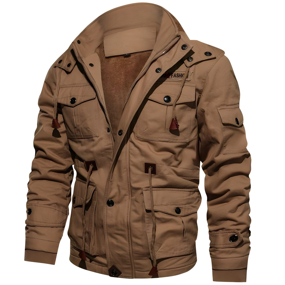 Multi-Pocket Insulated Outdoor Jacket – Fleece-Lined Hood-Field & Wild