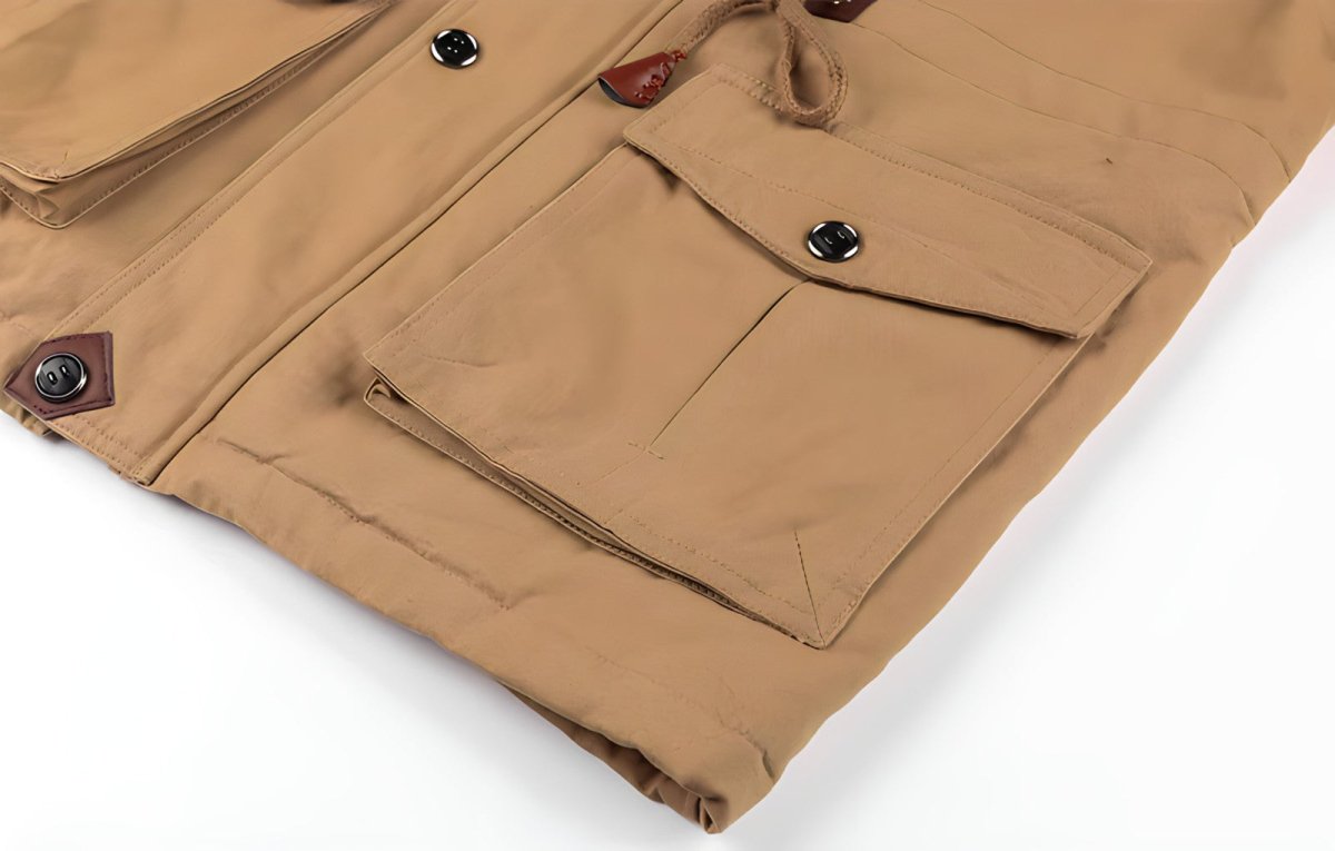 Multi-Pocket Insulated Outdoor Jacket – Fleece-Lined Hood-Field & Wild