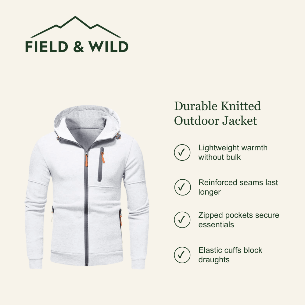 Durable Knitted Outdoor Jacket with Full Zip Design-Field & Wild