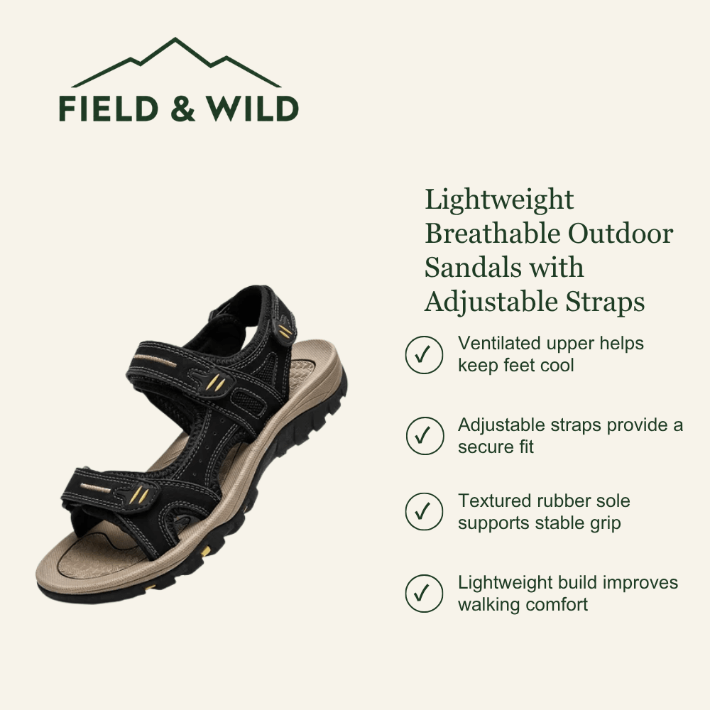 Lightweight Breathable Outdoor Sandals with Adjustable Straps-Field & Wild