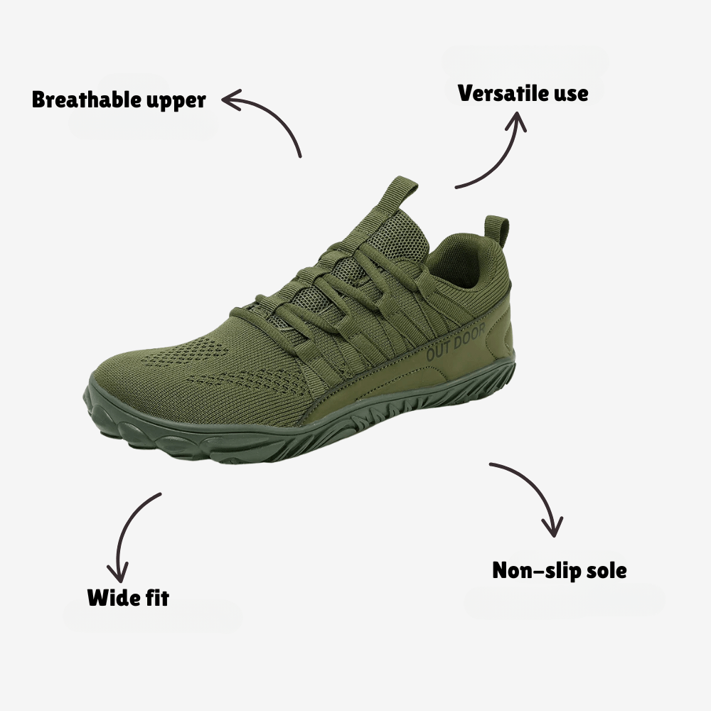 Wide-Fit Walking Shoes with Cushioned Non-Slip Sole-Field & Wild