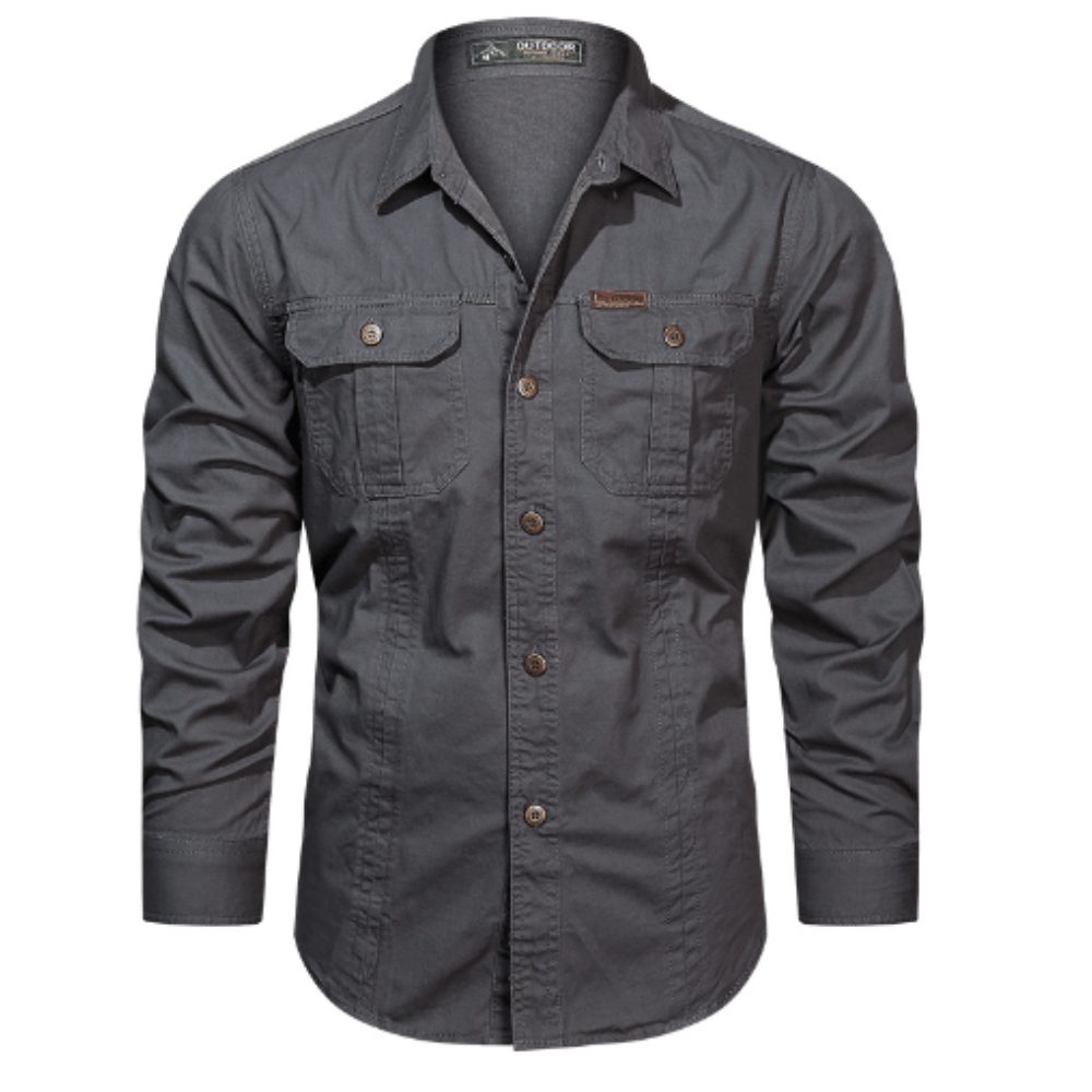 Men’s Lightweight Long-Sleeve Outdoor Shirt with Chest Pockets-Field & Wild
