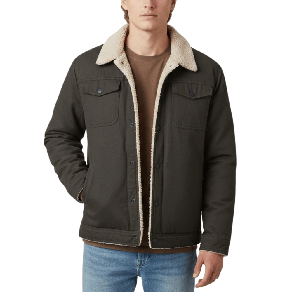 Men’s Button-Up Fleece Jacket for Outdoor Layering-Field & Wild