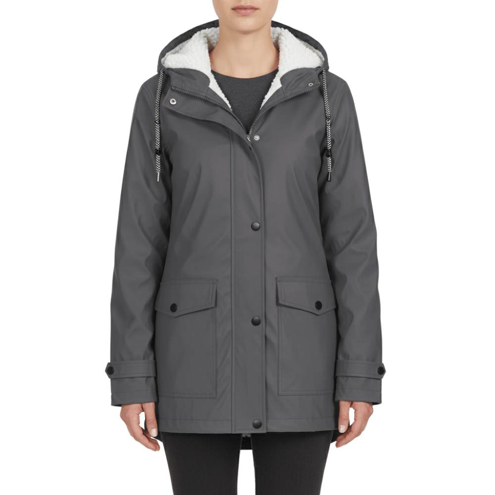Women’s Hooded Rain Jacket with Windproof Storm Flap-Field & Wild