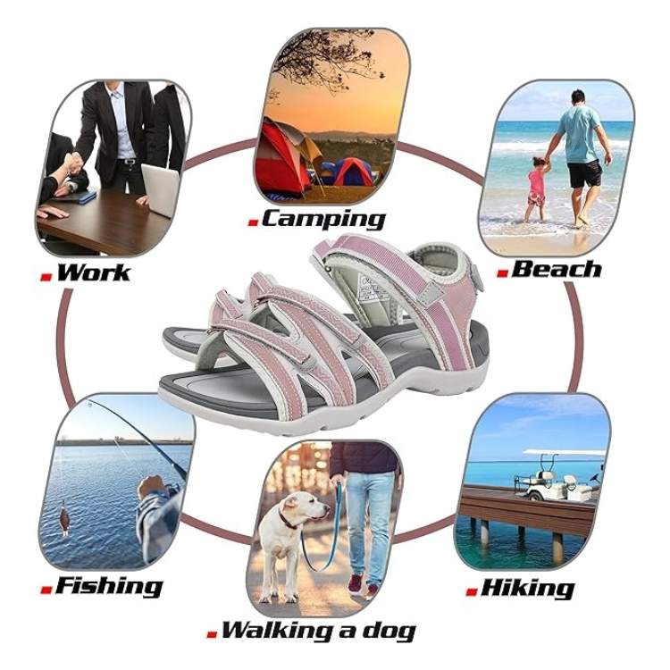 Lightweight Walking Sandals - Adjustable and Breathable for Women-Field & Wild