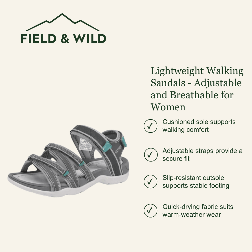 Lightweight Walking Sandals - Adjustable and Breathable for Women-Field & Wild