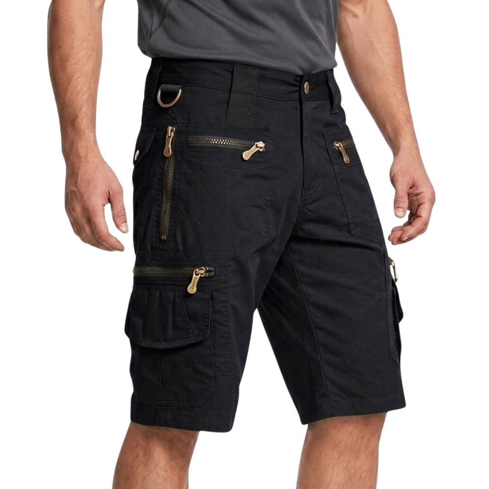 Breathable Cotton Cargo Shorts with Zipped Pockets-Field & Wild