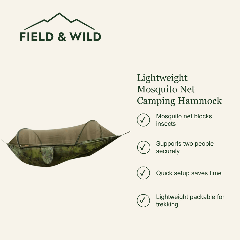 Lightweight Camping Hammock with Mosquito Net-Field & Wild