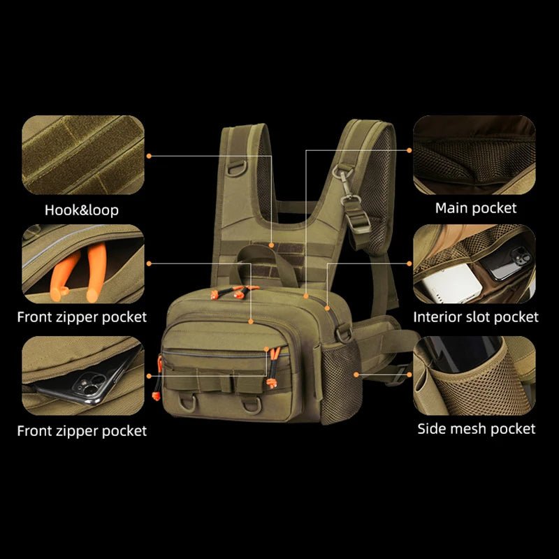 Fishing Chest Bag Durable Tactical Tackle Pack | Active Peaks-Field & Wild