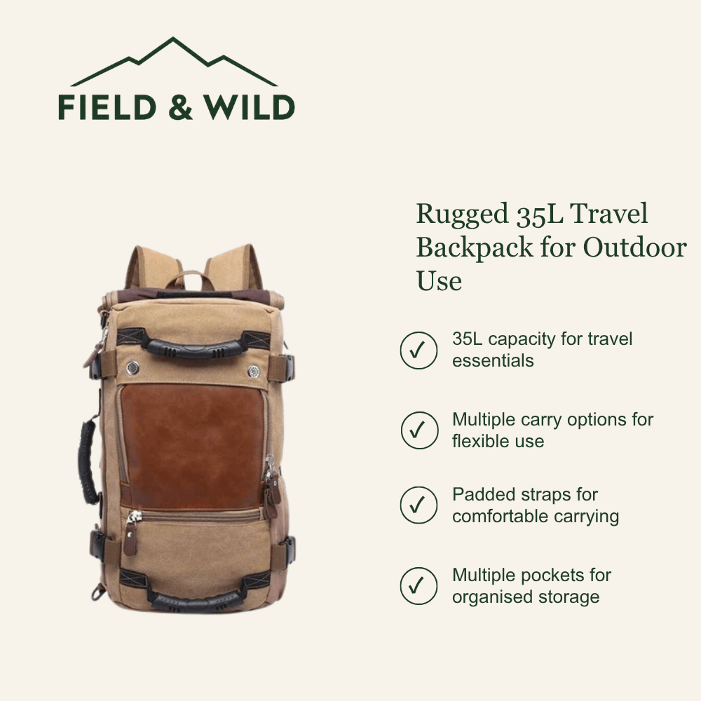 Rugged 35L Travel Backpack for Outdoor Use - Field & Wild-Field & Wild