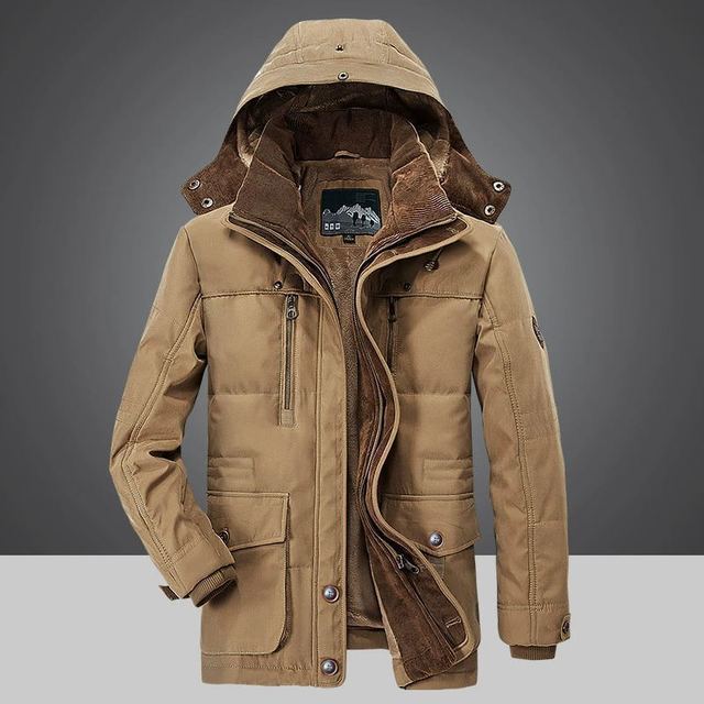 Men’s Padded Winter Jacket with Detachable Hood-Field & Wild