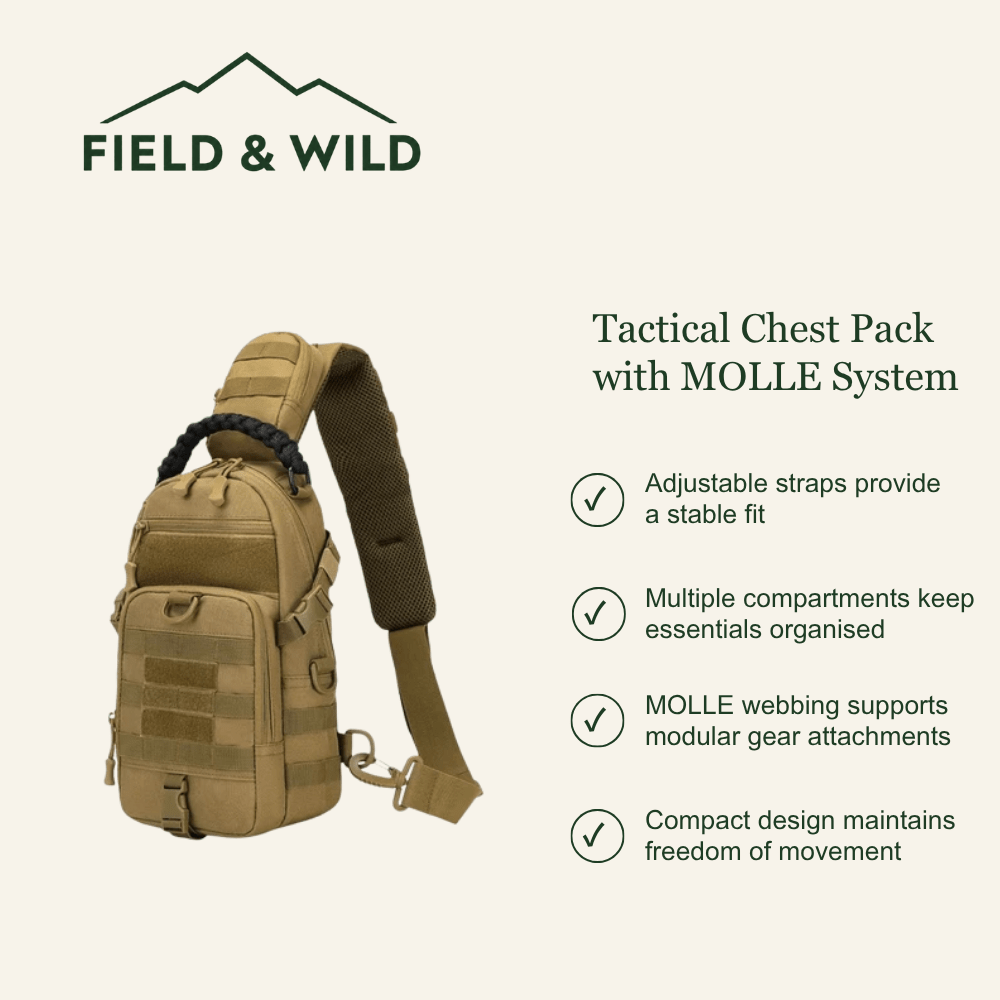 Tactical Chest Pack with MOLLE System – Lightweight & Versatile-Field & Wild