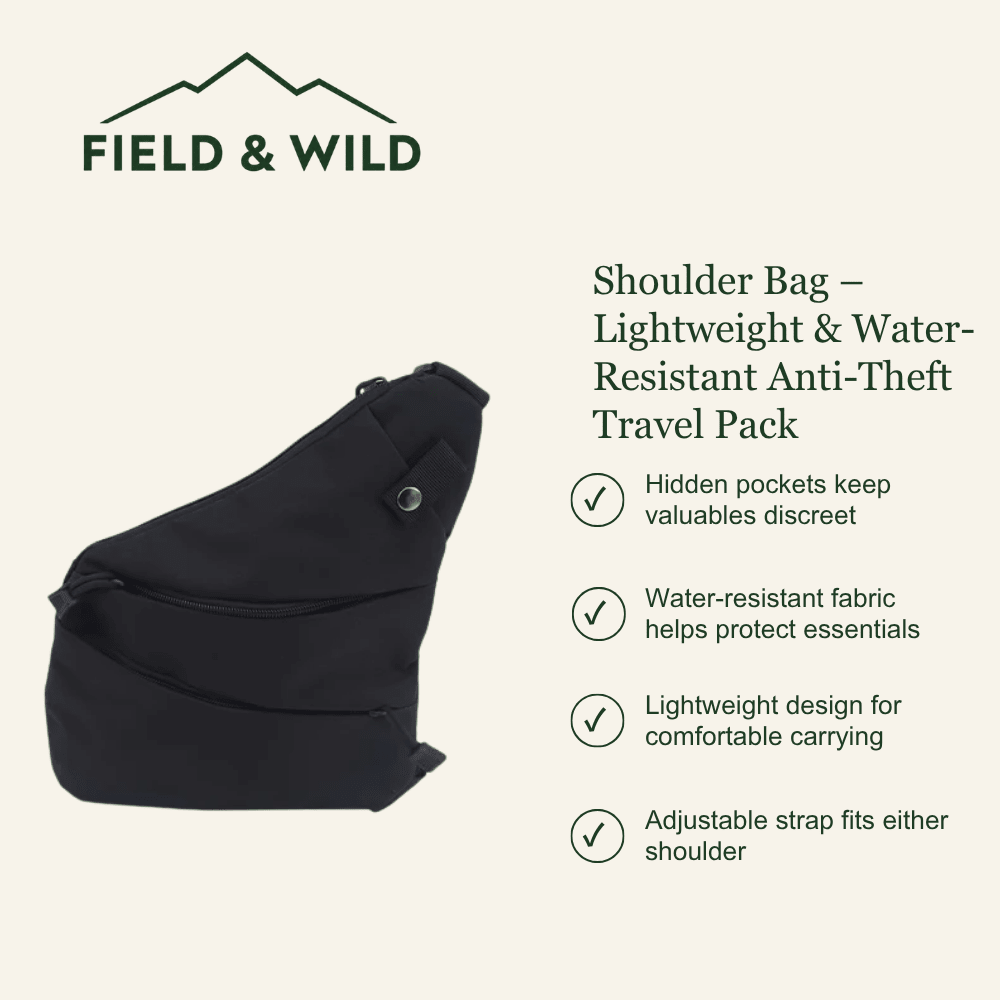 Shoulder Bag – Lightweight & Water-Resistant Anti-Theft Travel Pack-Field & Wild