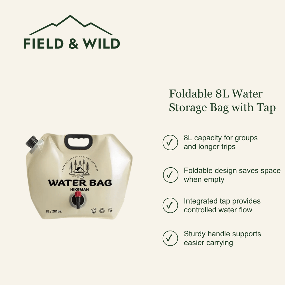 Foldable 8L Water Storage Bag with Tap - Field & Wild-Field & Wild