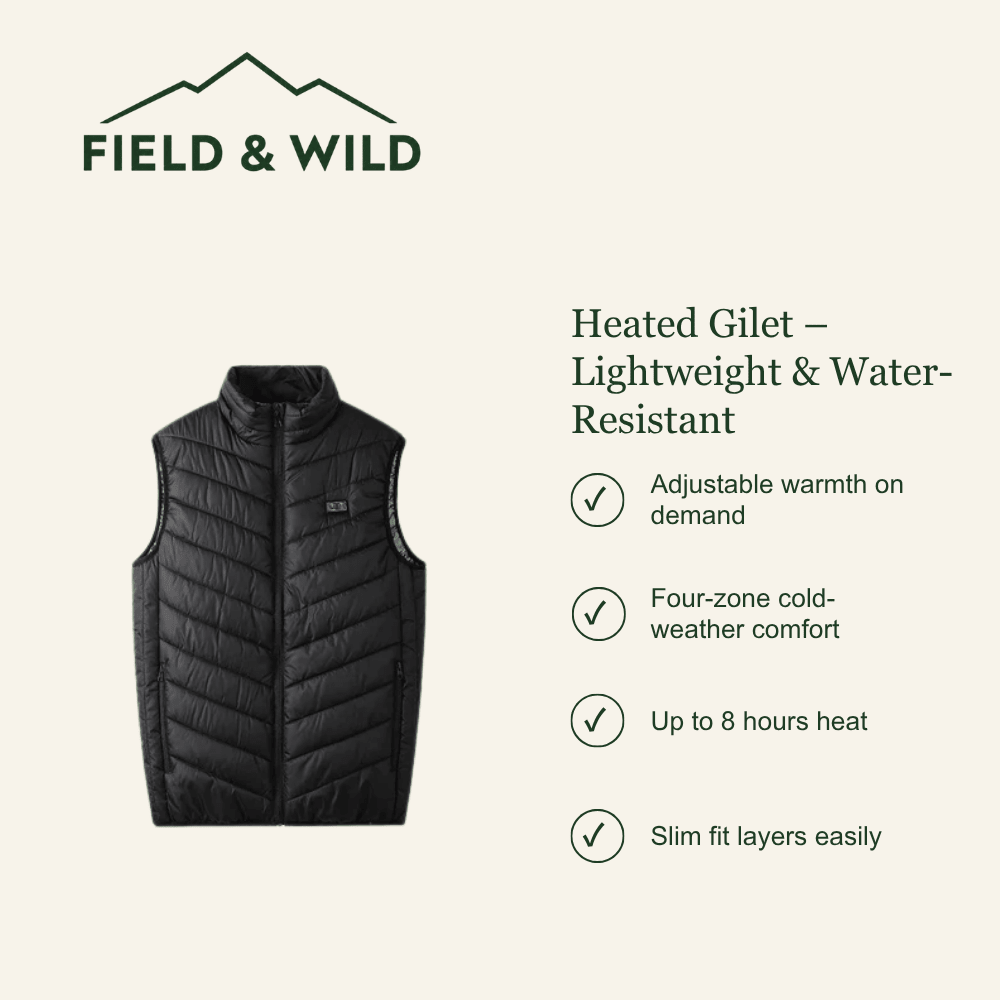 Lightweight Heated Gilet with USB Power & Water-Resistant Design-Field & Wild
