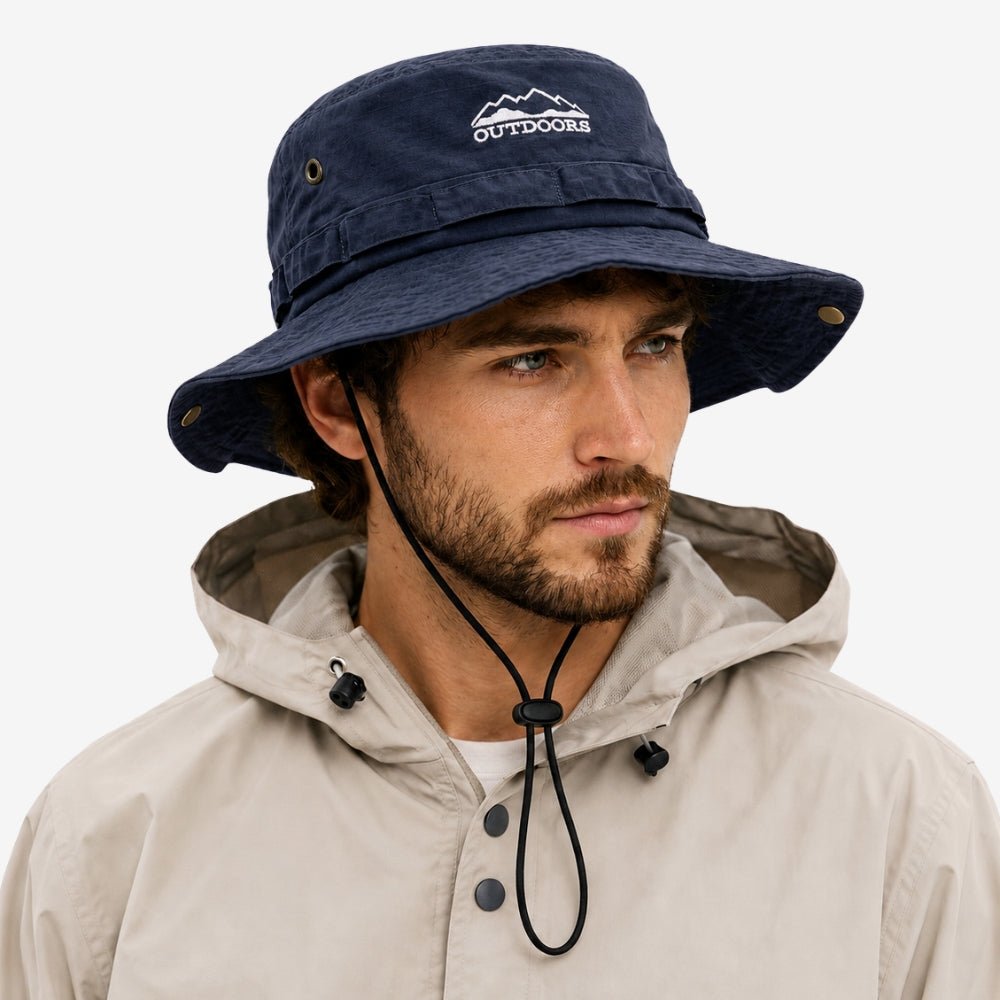 Breathable Cotton Hiking Hat with Adjustable Wide Brim - Field & Wild-Field & Wild