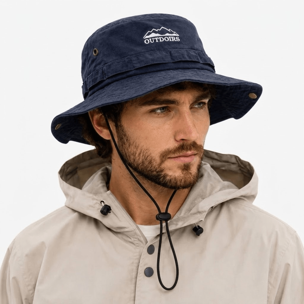 Breathable Cotton Hiking Hat with Adjustable Wide Brim - Field & Wild-Field & Wild