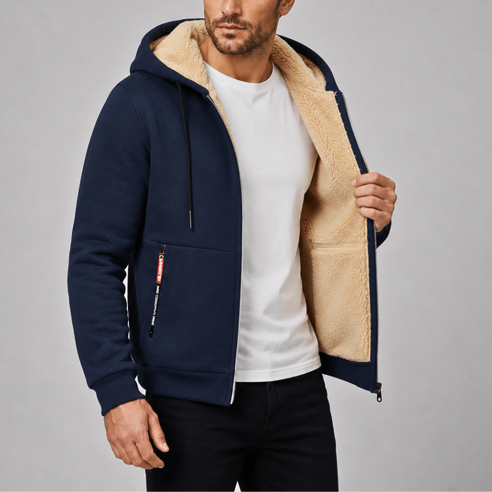 Men’s Hooded Outdoor Jacket with Fleece Lining-Field & Wild