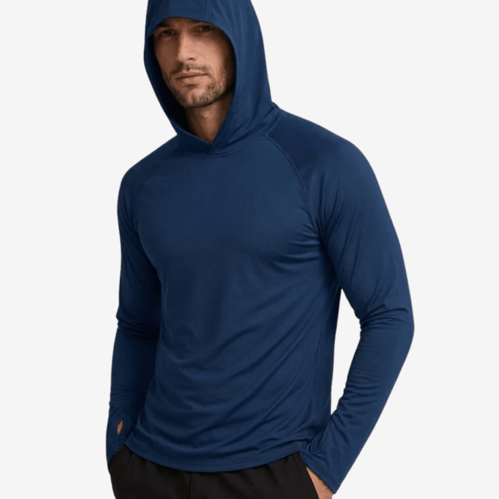 Men’s Lightweight UPF 50+ Sun Hoodie with Thumb Loops-Field & Wild