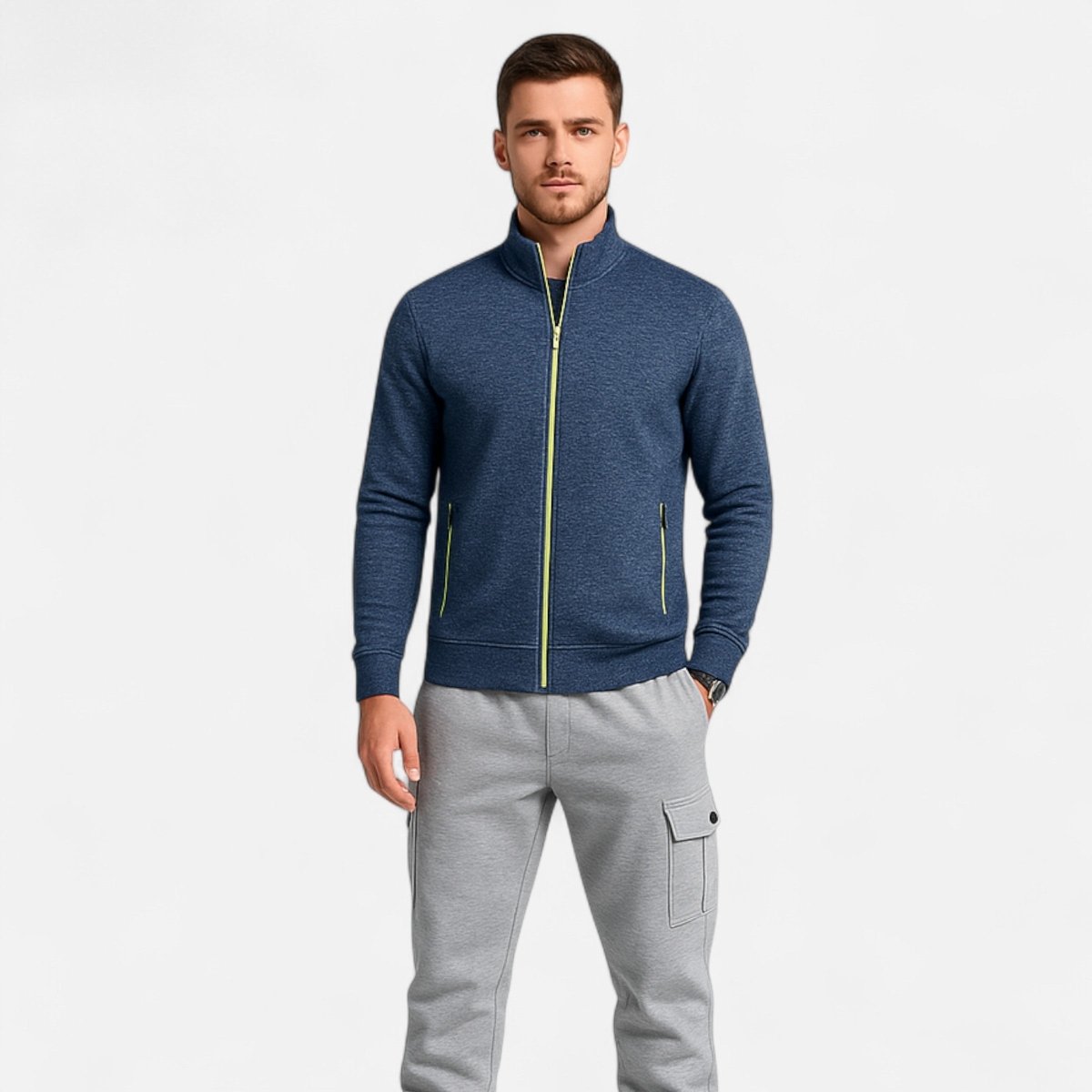 Full-Zip Knitted Cardigan for Outdoor Layering-Field & Wild