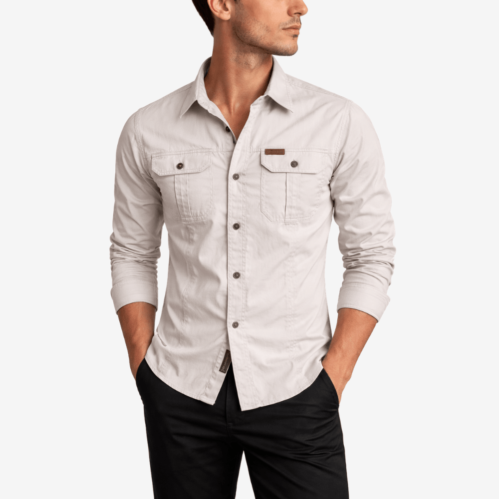 Men’s Lightweight Long-Sleeve Outdoor Shirt with Chest Pockets-Field & Wild