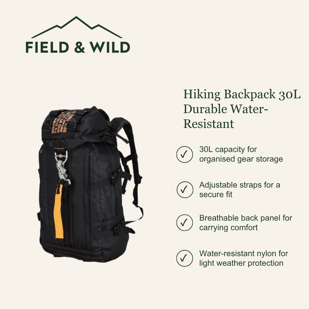 Hiking Backpack 30L Durable Water-Resistant - Field & Wild-Field & Wild