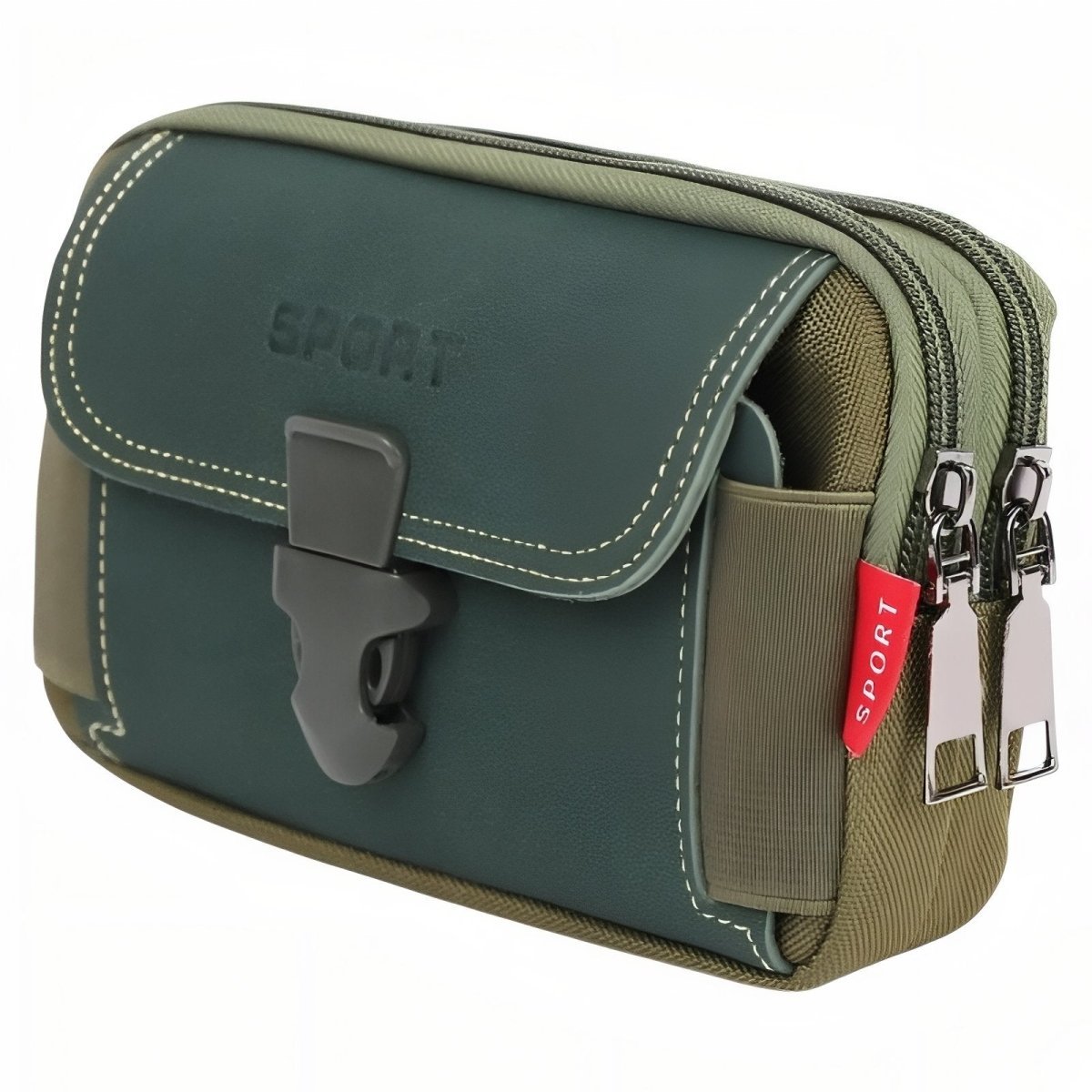 Compact Hiking Pouch with Belt Attachment & Zipped Compartments-Field & Wild