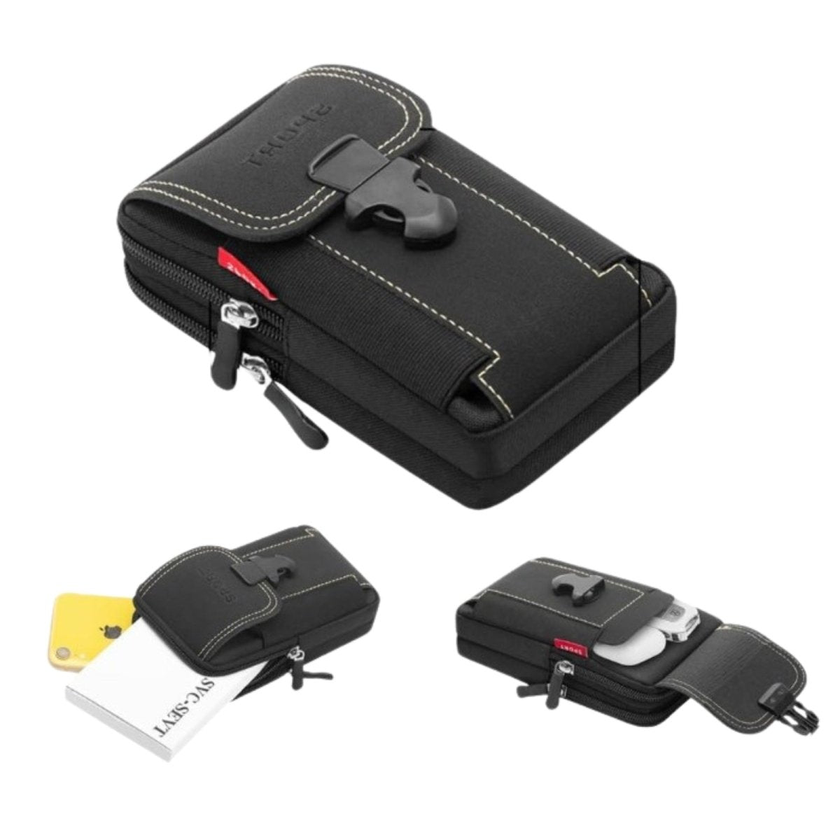 Compact Hiking Pouch with Belt Attachment & Zipped Compartments-Field & Wild