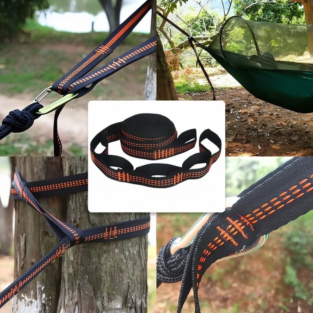 Adjustable Heavy-Duty Hammock Straps with Metal Carabiners-Field & Wild