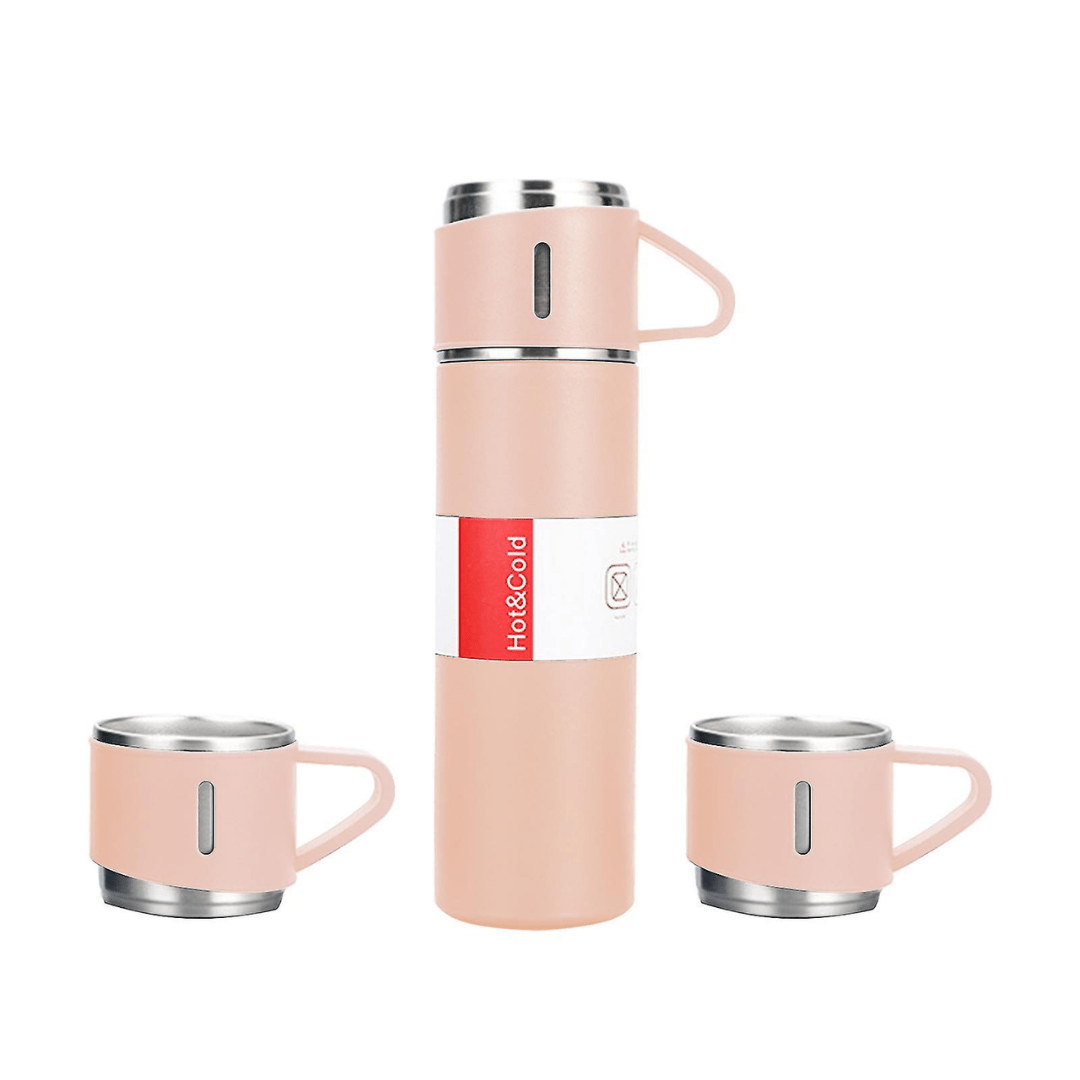 500ml Vacuum Insulated Stainless Steel Flask with Cups-Field & Wild