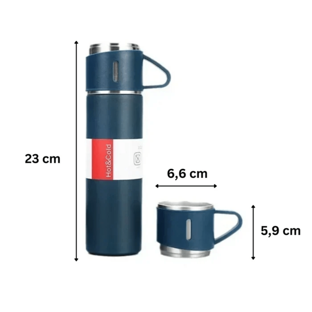 500ml Vacuum Insulated Stainless Steel Flask with Cups-Field & Wild