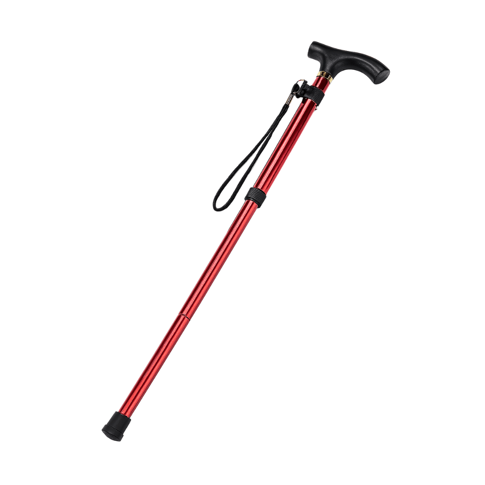 Adjustable Folding Walking Stick with Telescopic Aluminium Shaft-Field & Wild