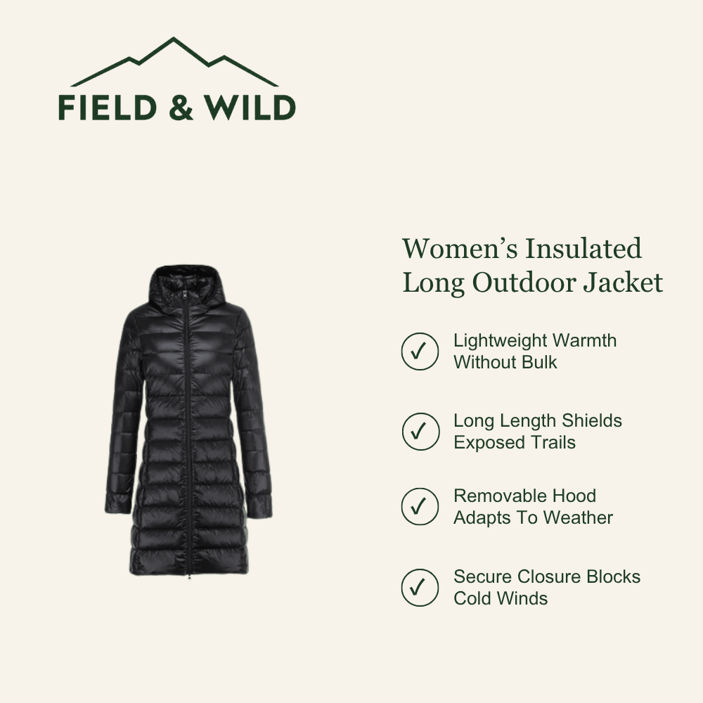 Women’s Longline Insulated Jacket with Removable Hood-Field & Wild