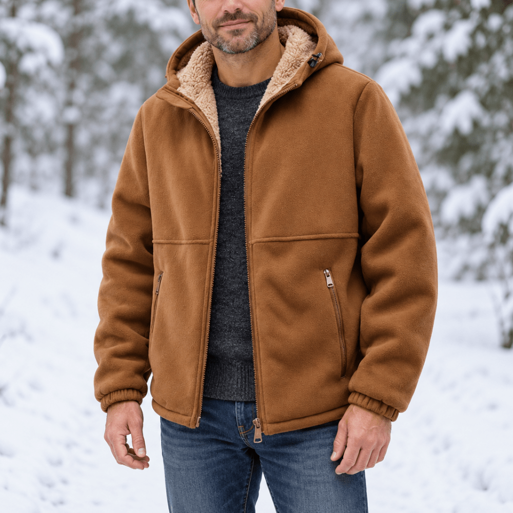 Men’s Fleece-Lined Hooded Winter Jacket for Outdoor Wear-Field & Wild