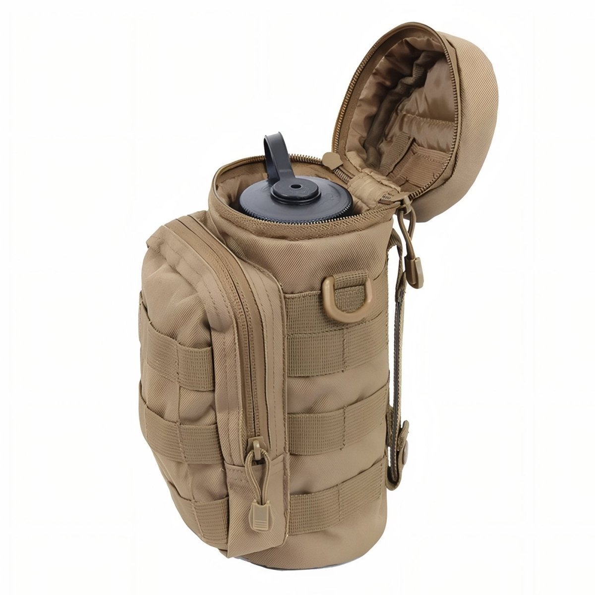 MOLLE Water Bottle Holder with Zipped Accessory Pocket-Field & Wild