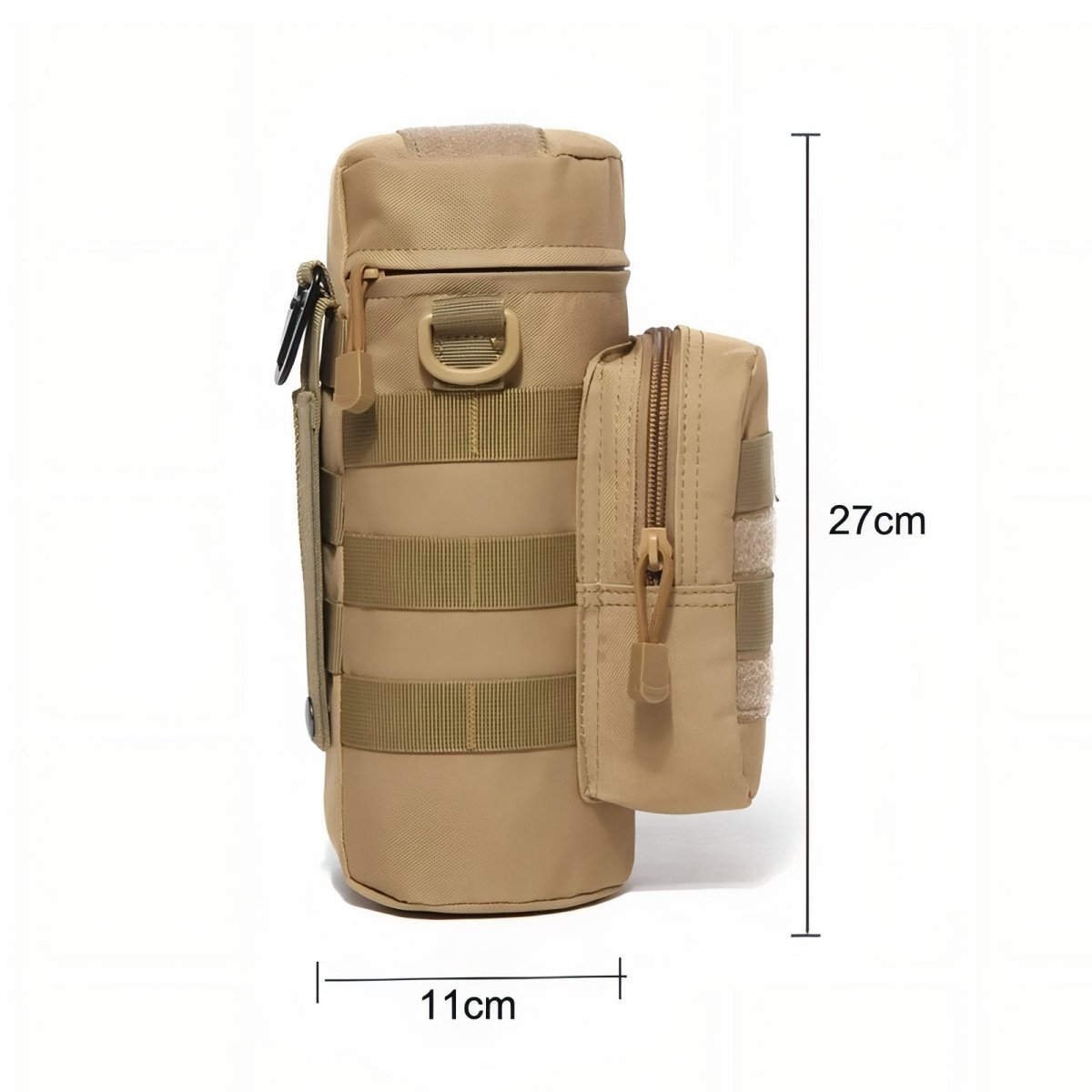 MOLLE Water Bottle Holder with Zipped Accessory Pocket-Field & Wild