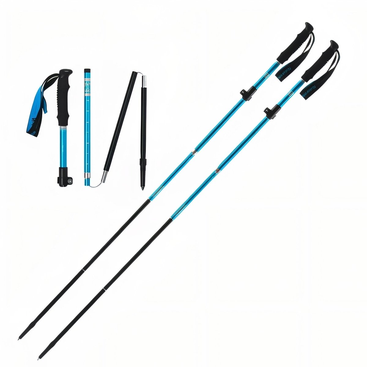 Adjustable Folding Trekking Poles with Lightweight Aluminium Design-Field & Wild