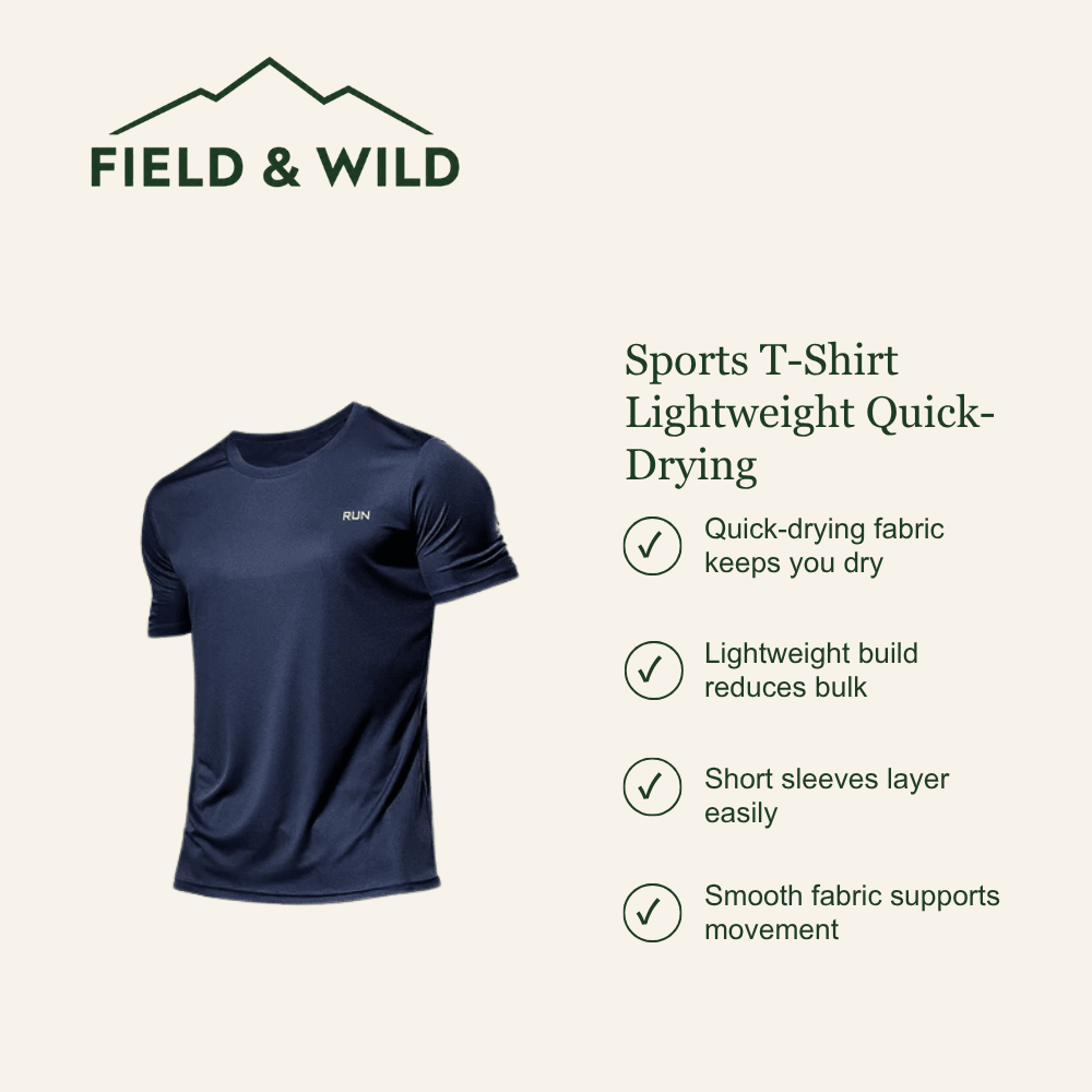 Men’s Quick-Dry Sports T-Shirt for Running & Training-Field & Wild