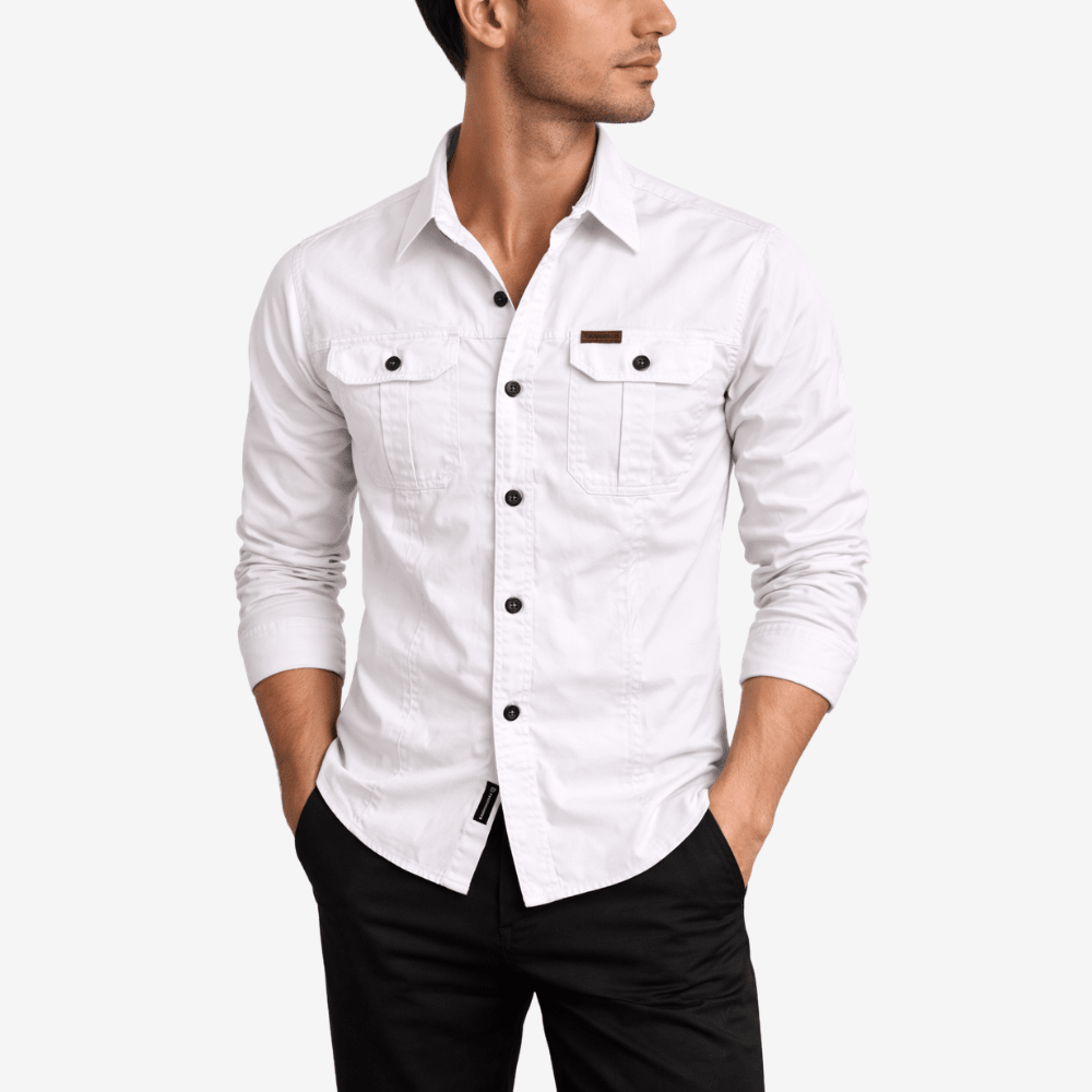 Men’s Lightweight Long-Sleeve Outdoor Shirt with Chest Pockets-Field & Wild