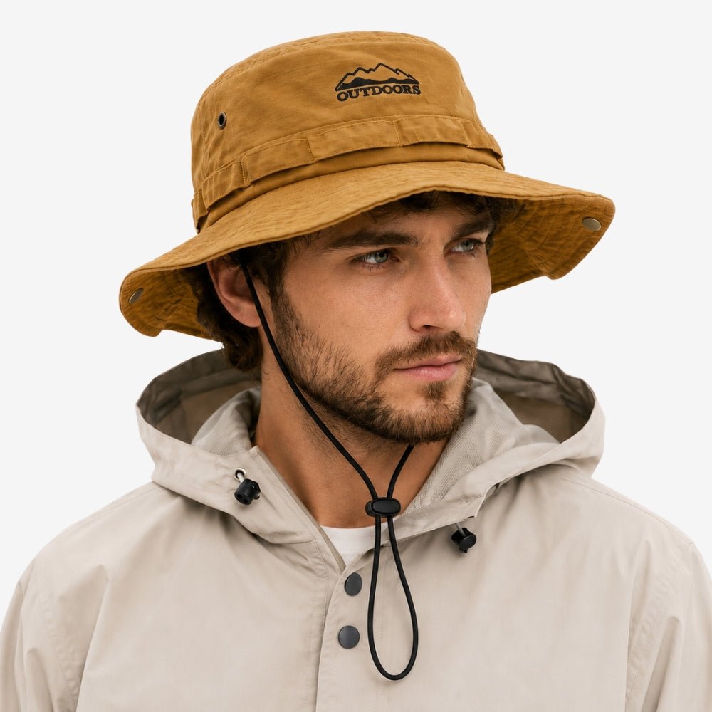 Breathable Cotton Hiking Hat with Adjustable Wide Brim - Field & Wild-Field & Wild