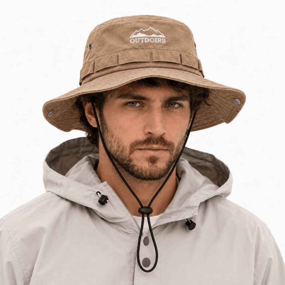 Breathable Cotton Hiking Hat with Adjustable Wide Brim - Field & Wild-Field & Wild