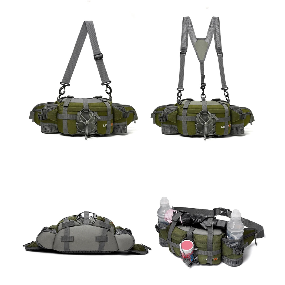 Hiking Waist Bag with 5L Multi-Pocket Water-Resistant Design