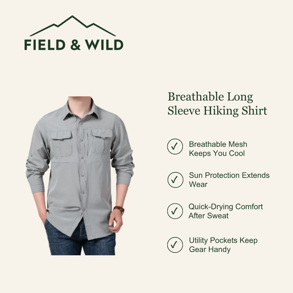 Lightweight Long Sleeve Hiking Shirt with UV Protection