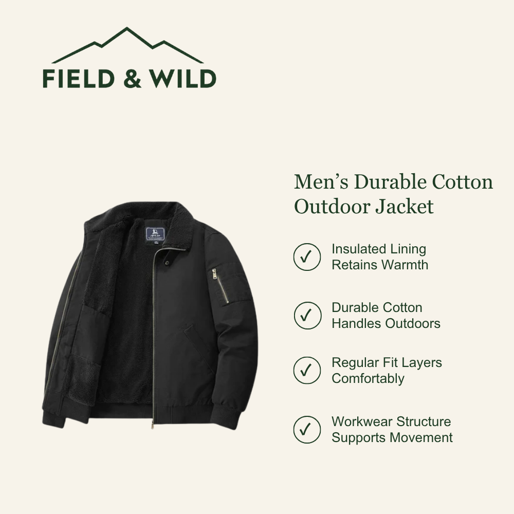 Men’s Insulated Cotton Outdoor Jacket for Cold-Weather Walks