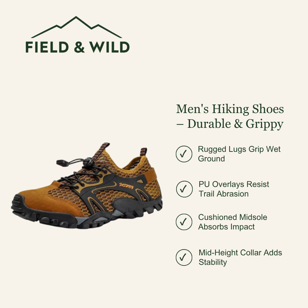 Men’s Grippy Hiking Shoes with Durable Mid-Height Support