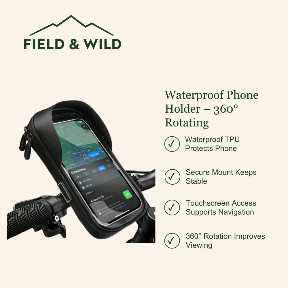 Waterproof Bike Phone Holder with 360° Rotating Mount