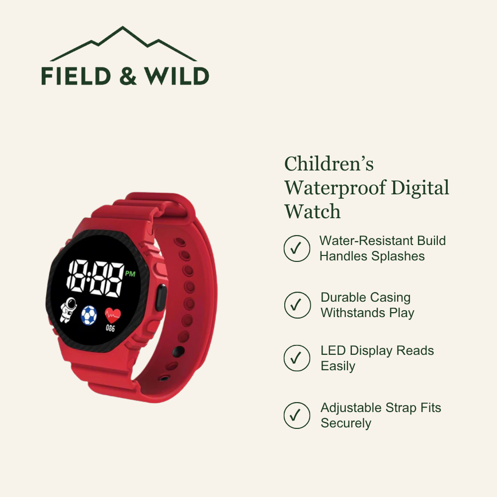 Children’s Water-Resistant Digital Watch with LED Display