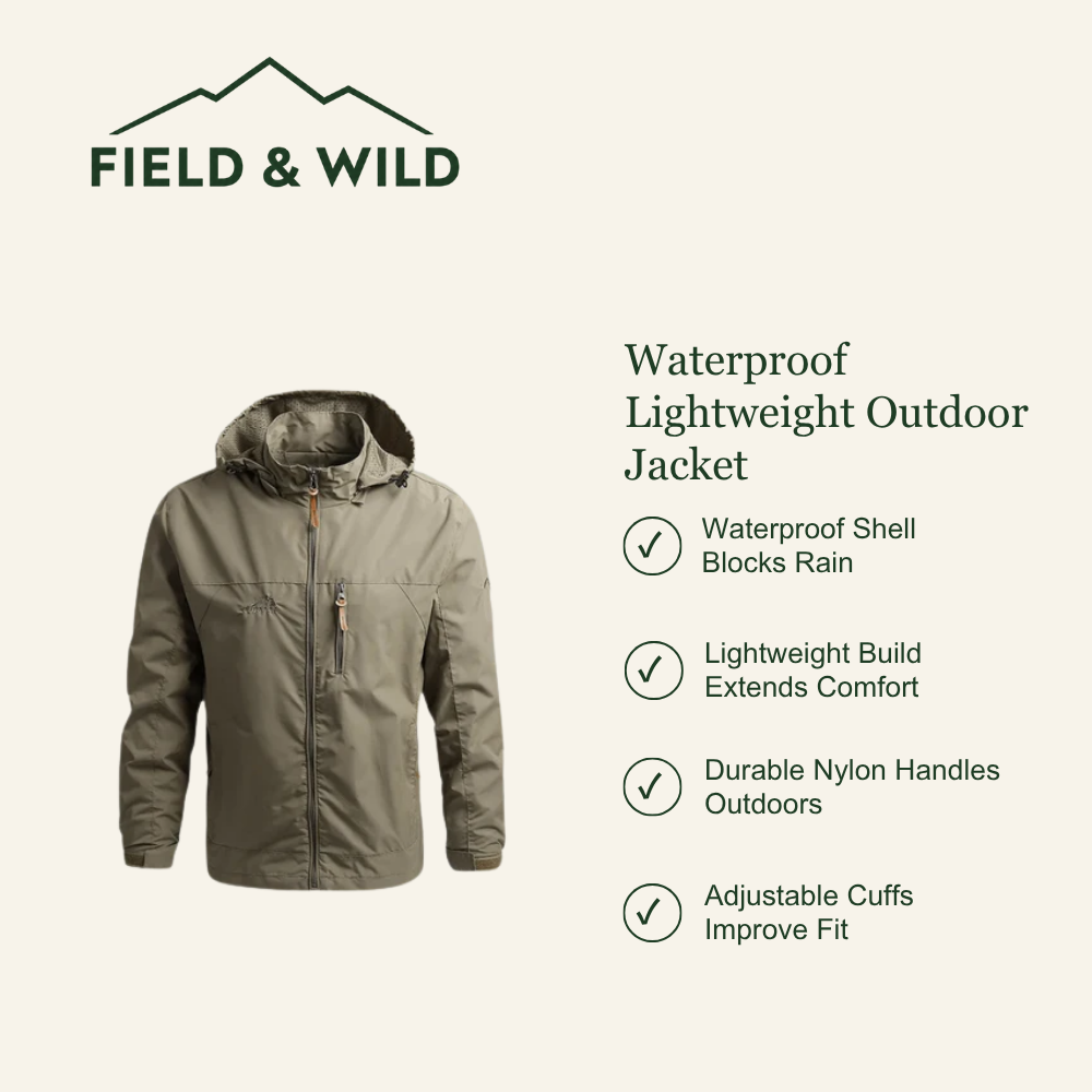 Lightweight Waterproof Outdoor Jacket with Nylon Shell