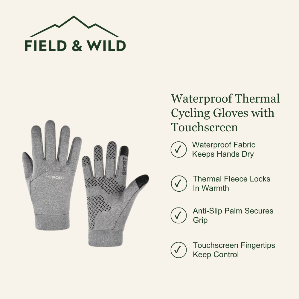 Thermal Waterproof Cycling Gloves with Touchscreen Grip